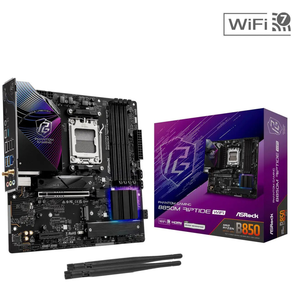 Motherboard ASRock B850M Riptide WiFi Socket AM5 Micro ATX - Imagen 1
