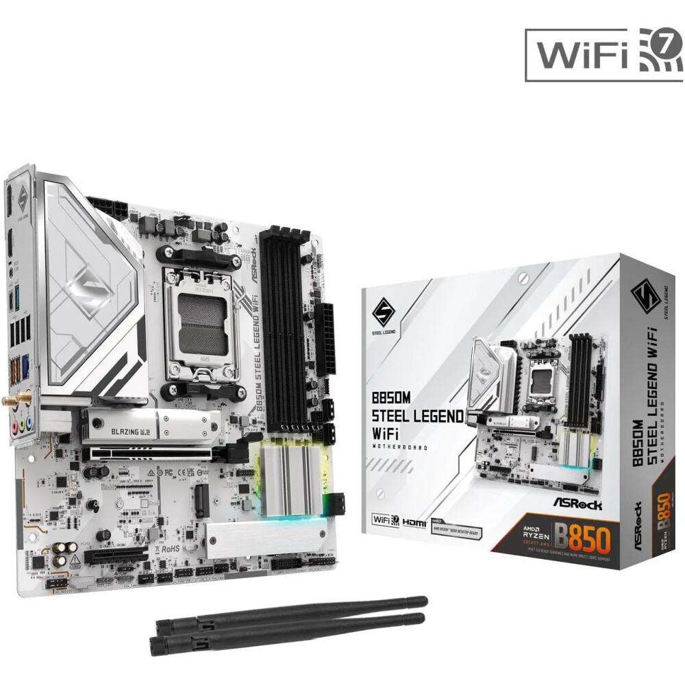Motherboard ASRock B850M Steel Legend WiFi Socket AM5 Micro ATX - Imagen 1