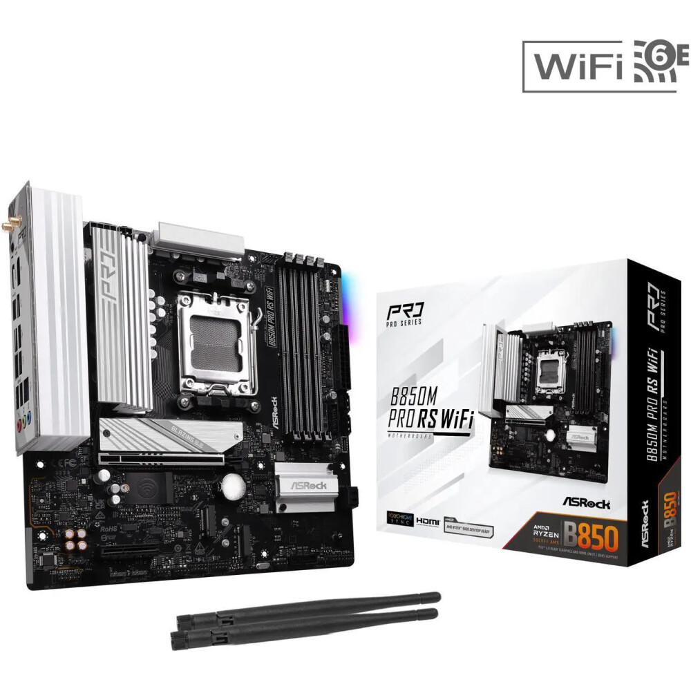 Motherboard ASRock B850M Pro RS WiFi Socket AM5 Micro ATX - Imagen 1