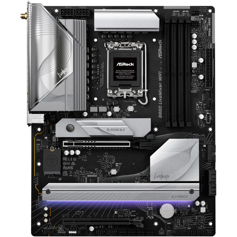 Motherboard ASRock B860 LiveMixer WiFi Socket LGA 1851 ATX - Imagen 2