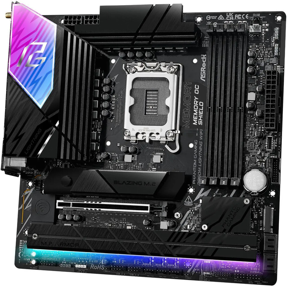 Motherboard ASRock B860M Lightning WiFi Socket LGA 1851 Micro ATX - Imagen 3