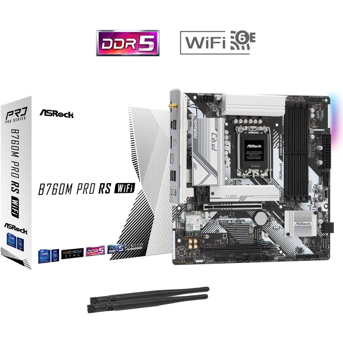 Motherboard ASRock B760M Pro RS WiFi Socket LGA 1700 Micro ATX