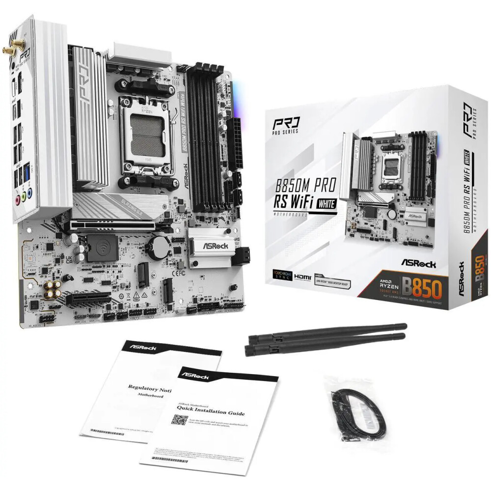 Motherboard ASRock B850M Pro RS WiFi White Socket AM5 Micro ATX - Imagen 8