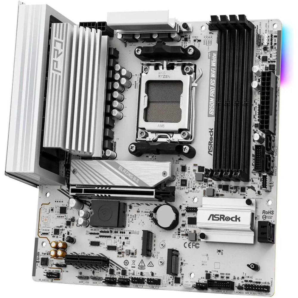 Motherboard ASRock B850M Pro RS WiFi White Socket AM5 Micro ATX - Imagen 2