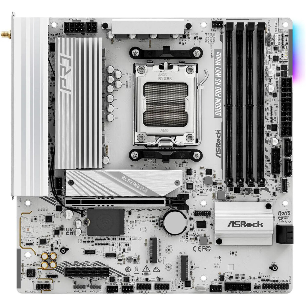 Motherboard ASRock B850M Pro RS WiFi White Socket AM5 Micro ATX - Imagen 4