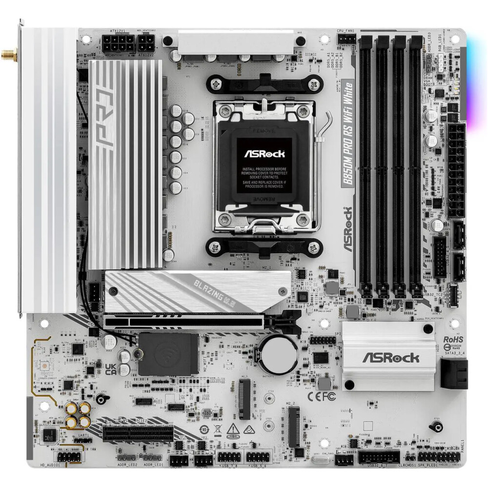 Motherboard ASRock B850M Pro RS WiFi White Socket AM5 Micro ATX - Imagen 5