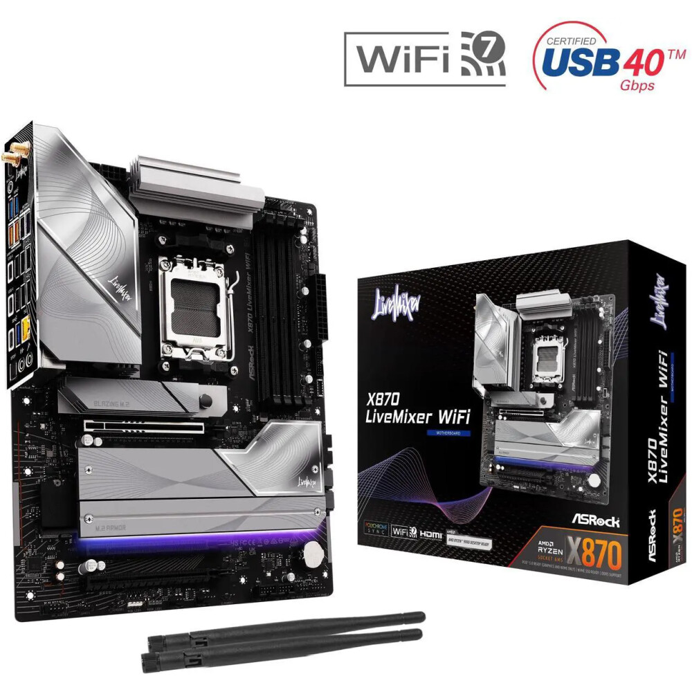 Motherboard ASRock X870 LiveMixer WiFi AM5 ATX - Imagen 1