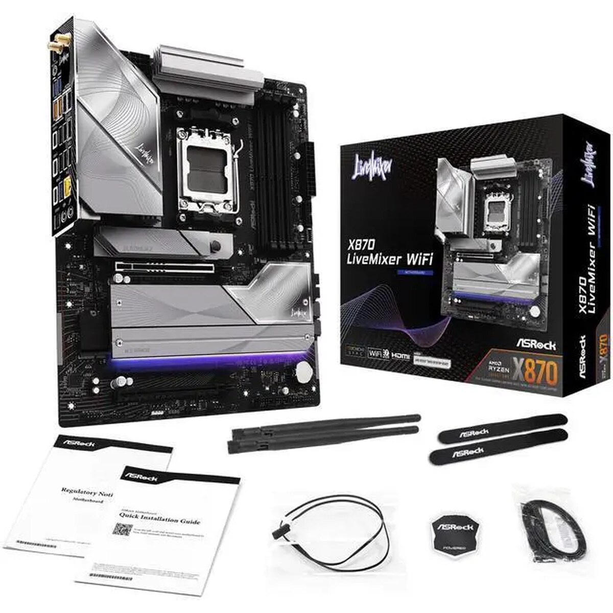Motherboard ASRock X870 LiveMixer WiFi Socket AM5 ATX