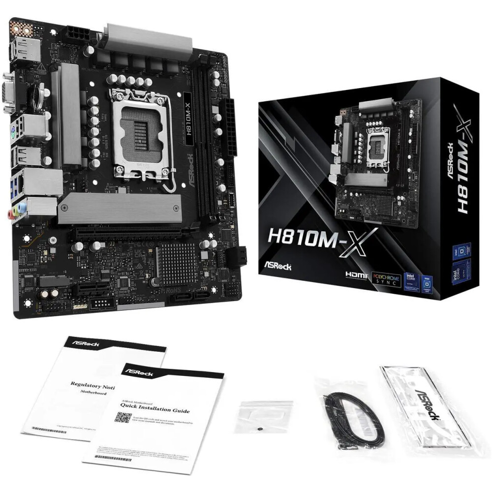 Motherboard ASRock H810M-X Socket LGA 1851 Micro ATX - Imagen 1