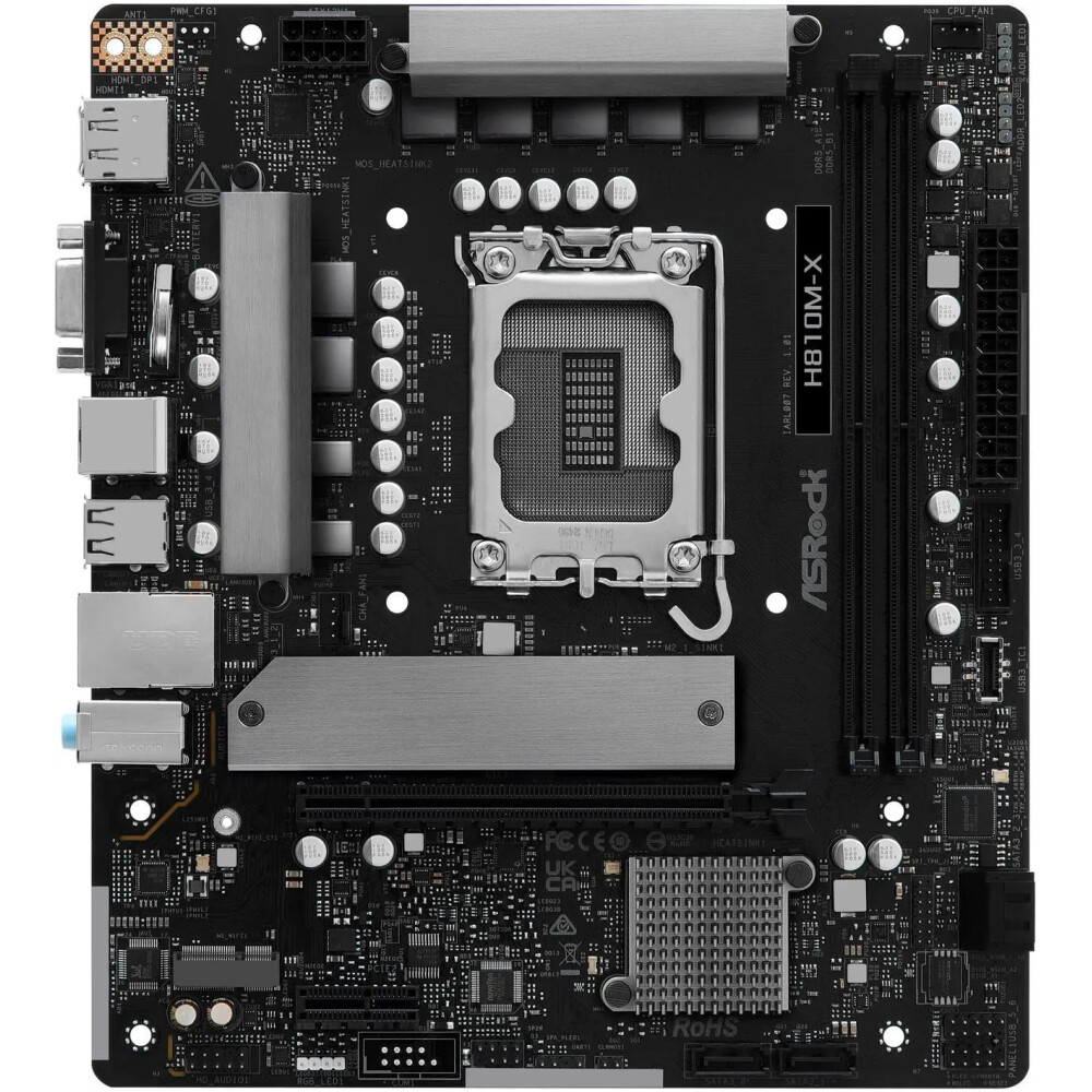 Motherboard ASRock H810M-X Socket LGA 1851 Micro ATX - Imagen 2