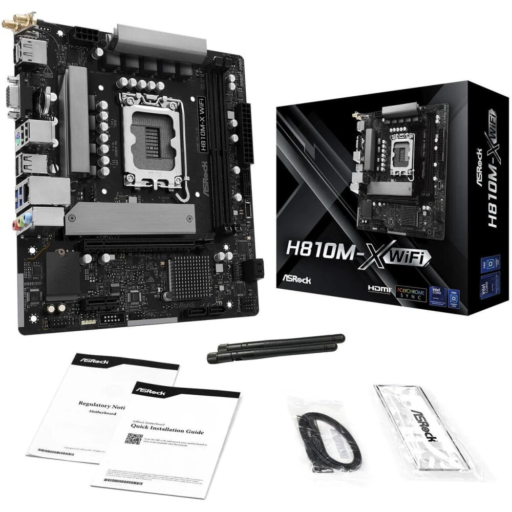 Motherboard ASRock H810M-X WIFI Socket LGA 1851 Micro ATX - Imagen 1