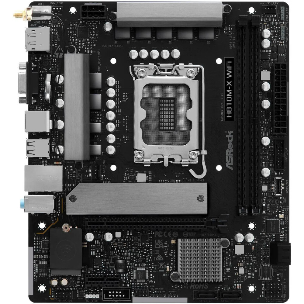 Motherboard ASRock H810M-X WIFI Socket LGA 1851 Micro ATX - Imagen 2