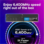 Memoria RAM Crucial CUDIMM 64GB (2 x 32GB) 288-Pin PC RAM DDR5 6400 MHz CL52 - Imagen 2