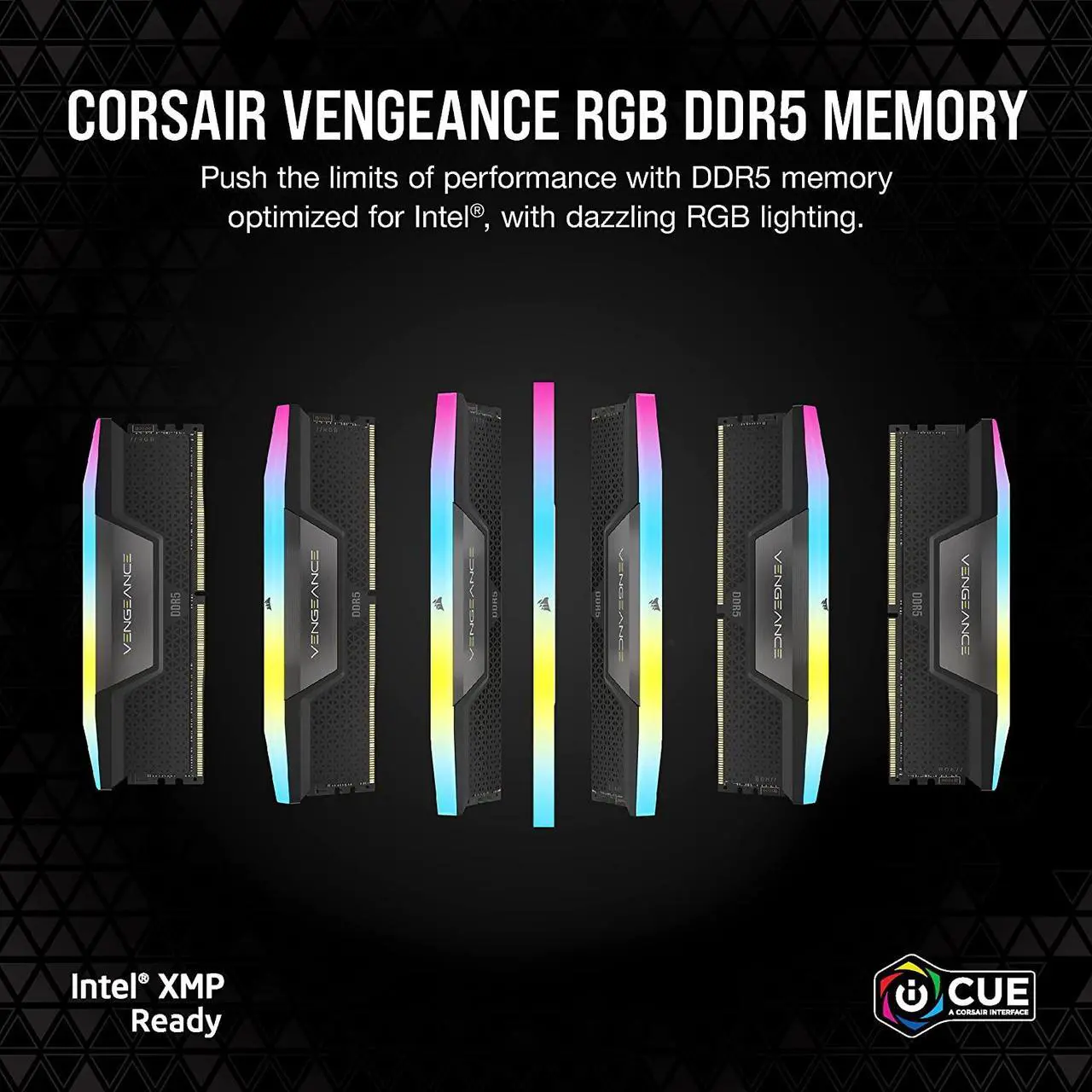 20-236-888-08.webp CORSAIR VENGEANCE RGB DDR5 64GB (2x32GB) 5600MT/s CL40 Negro - Imagen 4