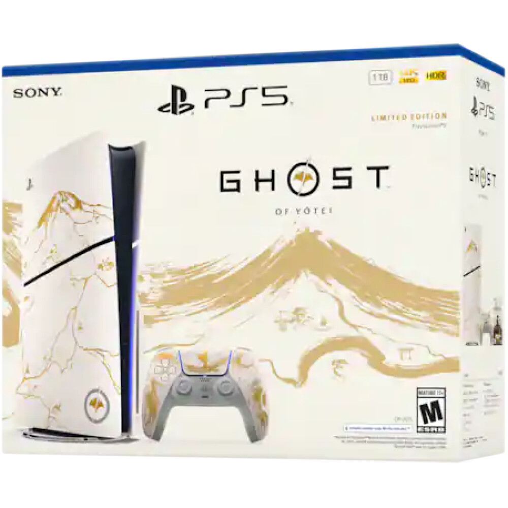 Sony PlayStation 5 Slim 1TB Ghost of Yōtei Gold Limited Edition Bundle - Imagen 5