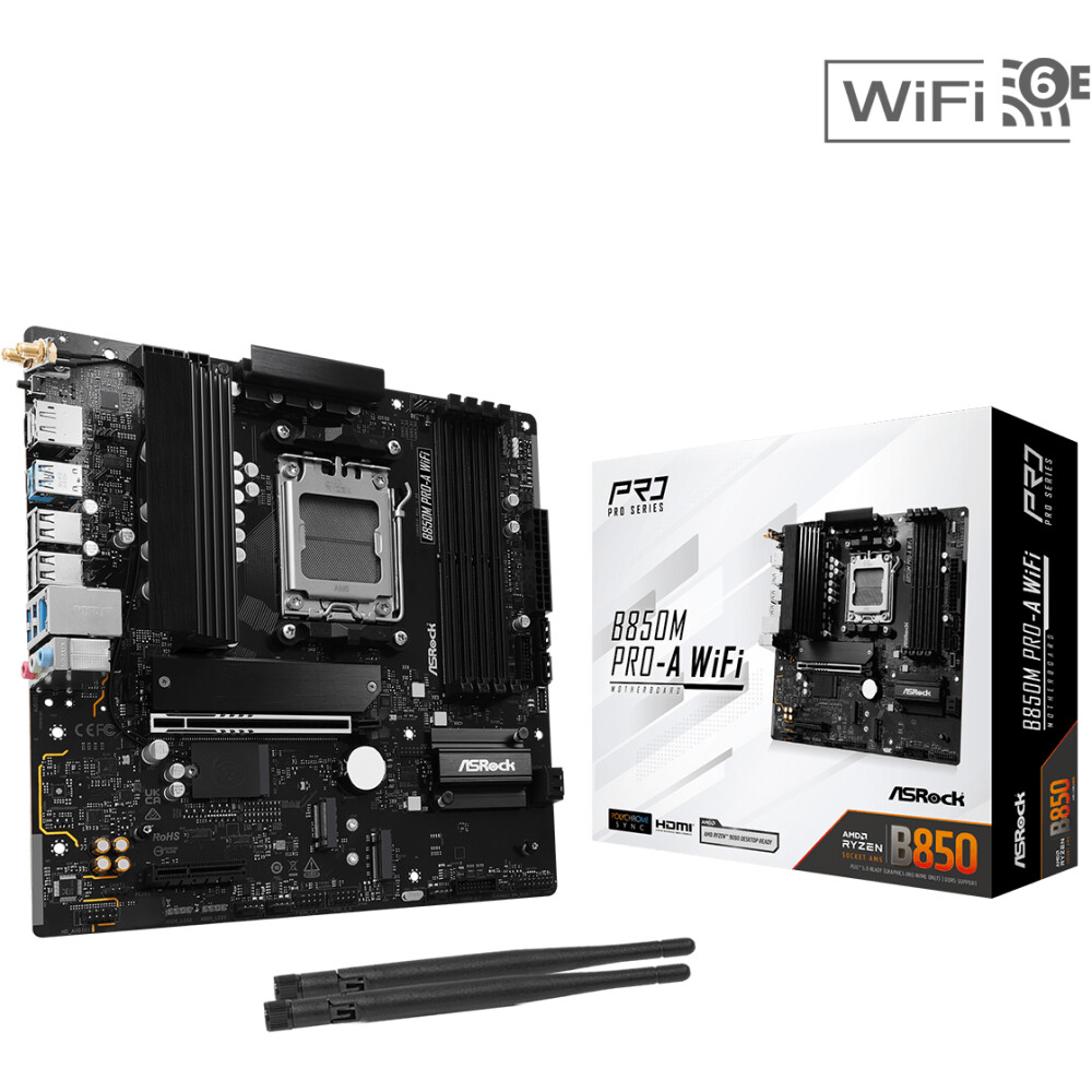 Motherboard ASRock B850M PRO-A WiFi Socket AM5 Micro ATX - Imagen 1