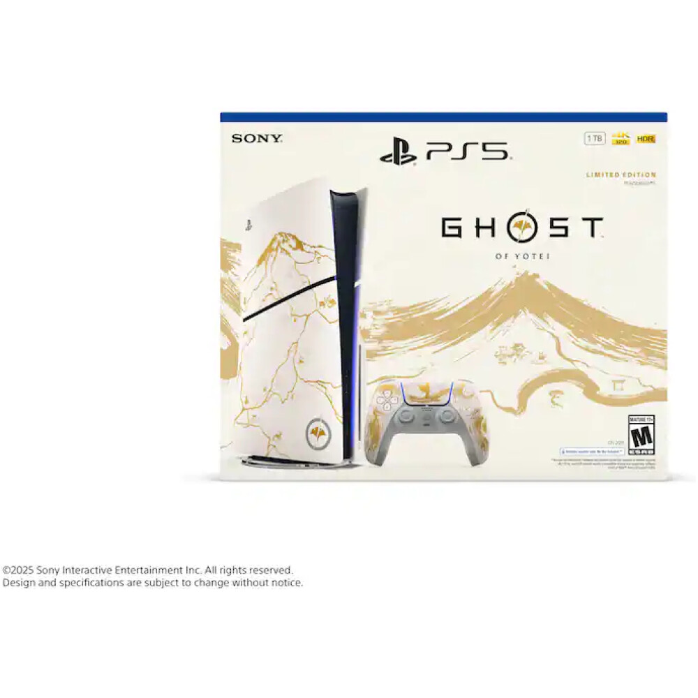 Sony PlayStation 5 Slim 1TB Ghost of Yōtei Gold Limited Edition Bundle - Imagen 4