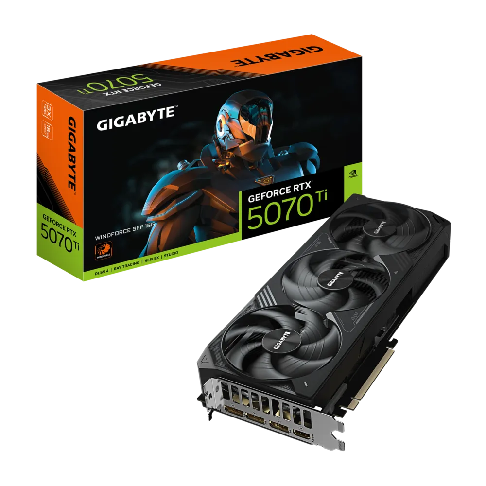 1000 Tarjeta de video GIGABYTE WINDFORCE GeForce RTX 5070 Ti 16GB - Imagen 1
