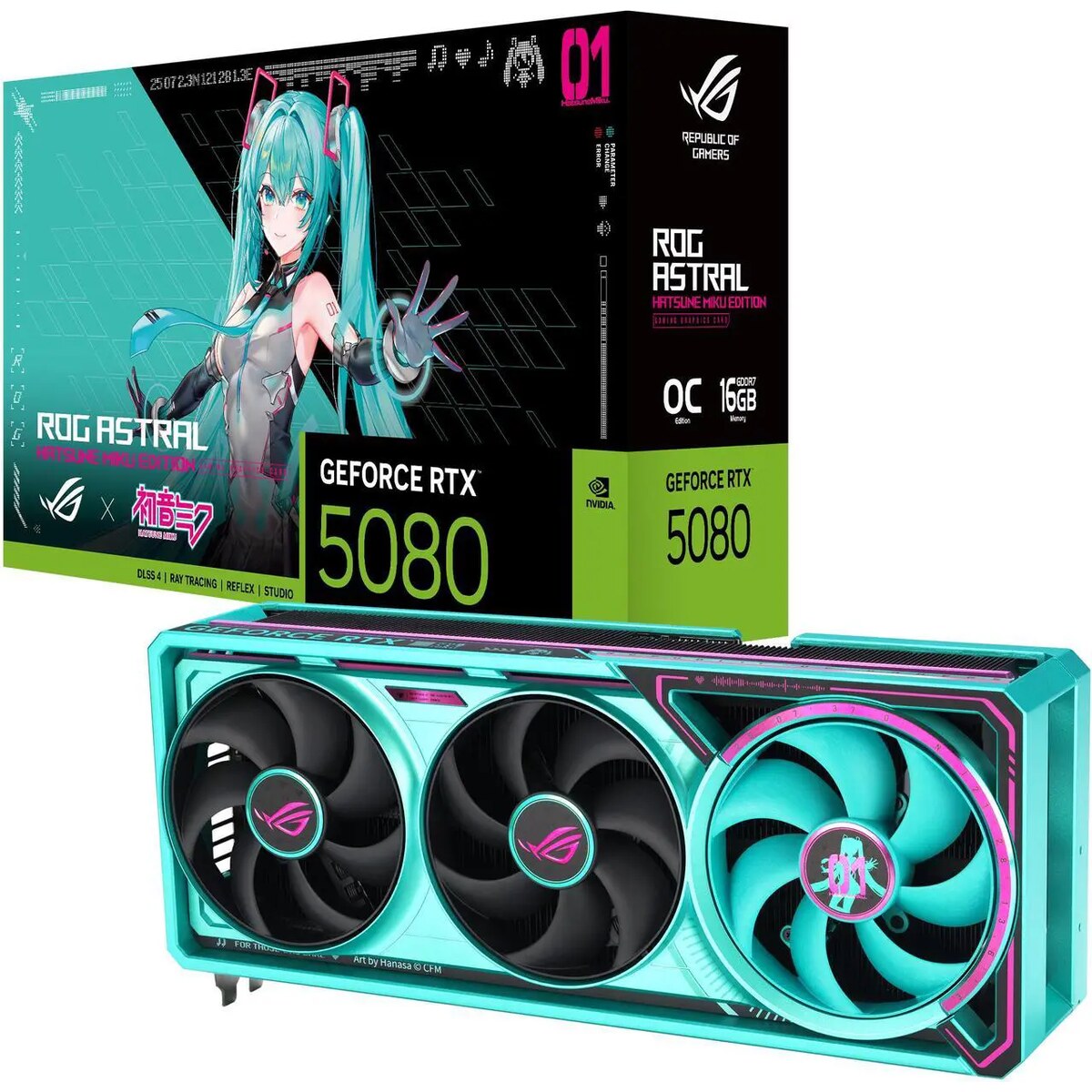 14-126-820-07_square Tarjeta de video ASUS ROG Astral GeForce RTX 5080 16GB OC HATSUNE MIKU EDITION - Imagen 1