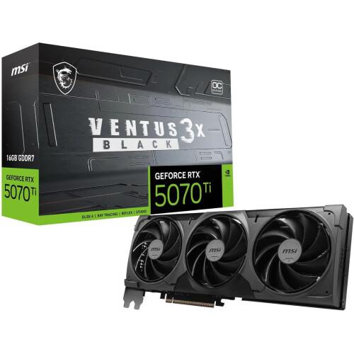 Tarjeta de video MSI Ventus 3X GeForce RTX 5070 Ti 16GB OC BLACK
