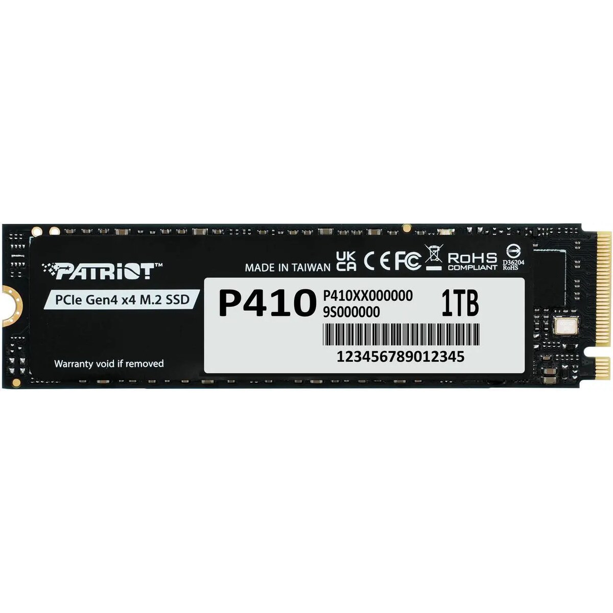 Disco Duro Solido SSD Patriot P410 1TB PCIe M.2 2280 hasta 5000 MB/s
