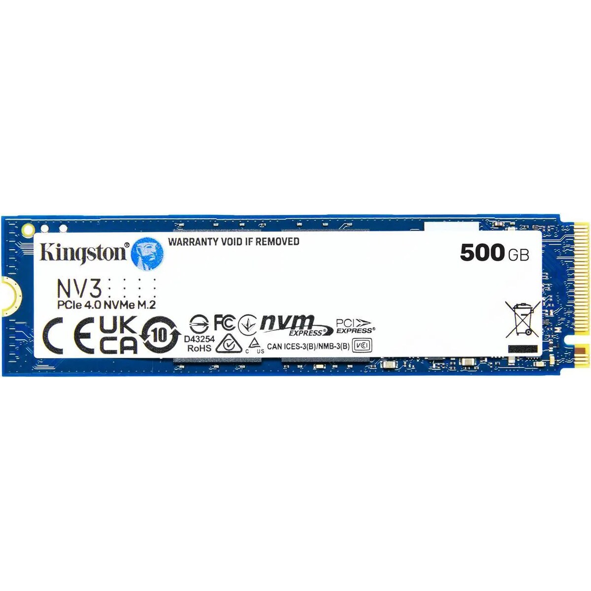 Disco Duro Solido SSD Kingston NV3 500GB PCIe M.2 2280 hasta 5000 MB/s