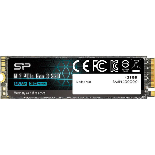 Disco Duro Solido SSD Silicon Power P34A60 128GB PCIe Gen3 x4 M.2 2280 hasta 1800 MB/s
