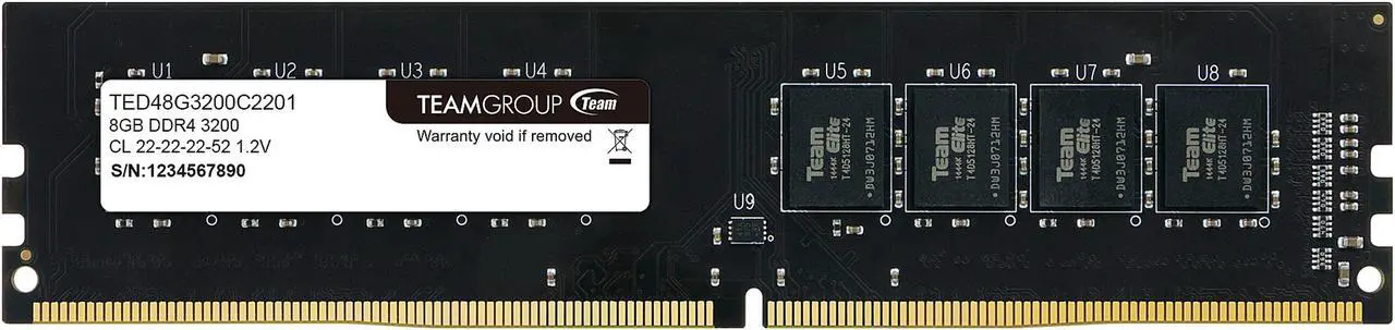 20-331-525-V04.webp Memoria RAM TEAMGROUP ELITE 8 GB (1 x 8 GB) 288-Pin PC RAM DDR4 3200 MHz CL22 - Imagen 1
