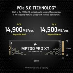 Disco Duro Solido SSD Corsair MP700 PRO XT 1TB PCIe Gen5 x4 M.2 2280 hasta 14900 MB/s - Imagen 8
