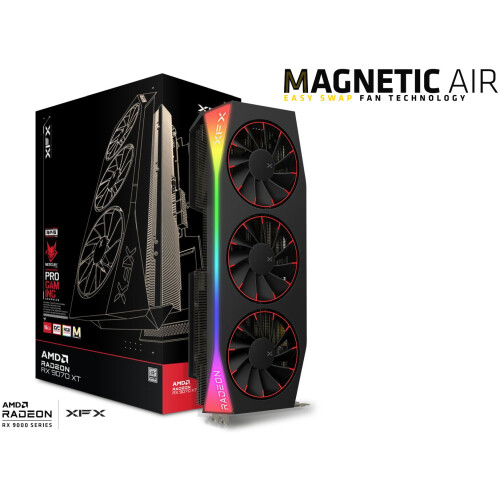 Tarjeta de video XFX Mercury Radeon RX 9070 XT 16GB Magnetic Air Edition