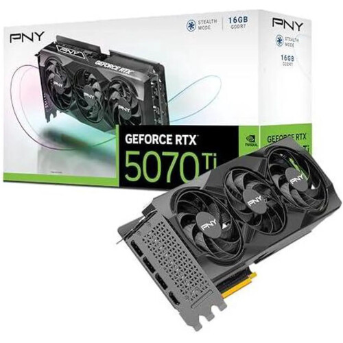 Tarjeta de video PNY Triple Fan GeForce RTX 5070 Ti 16GB