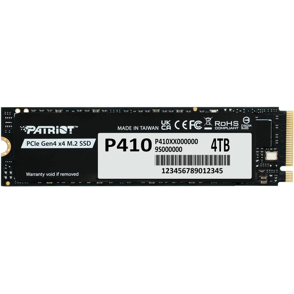 Disco Duro Solido SSD Patriot P410 4TB PCIe M.2 2280 hasta 5000 MB/s