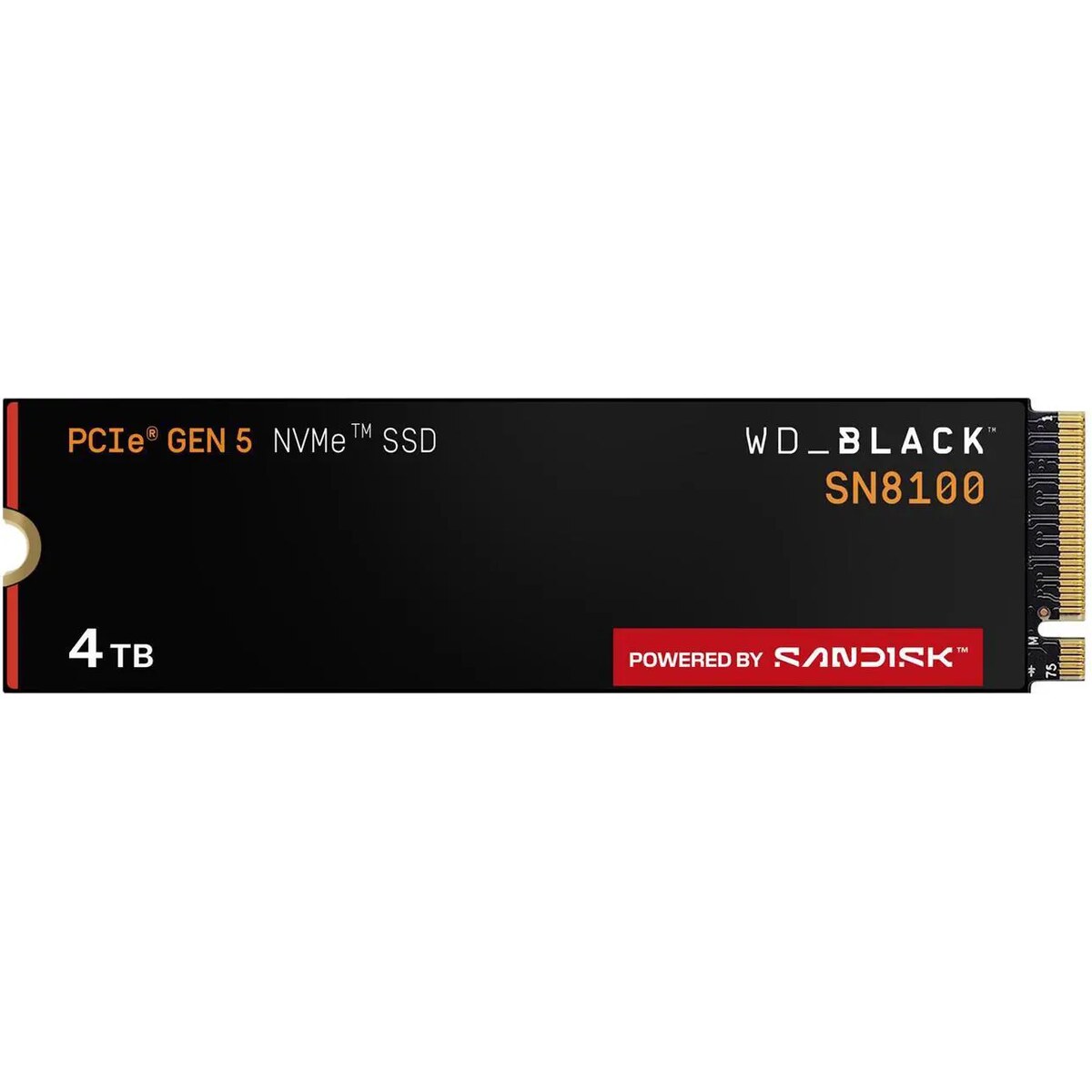 Disco Duro Solido SSD Western Digital WD_BLACK SN8100 4TB PCIe 5.0 M.2 2280 hasta 14900 MB/s