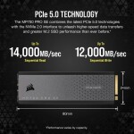 Disco Duro Solido SSD Corsair MP700 PRO SE 2TB PCIe 5.0 M.2 2280 hasta 14000 MB/s - Imagen 9