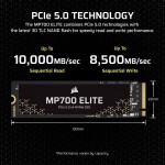 Disco Duro Solido SSD Corsair MP700 ELITE 4TB PCIe 5.0 M.2 2280 hasta 9400 MB/s - Imagen 5