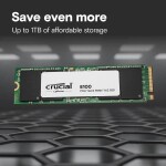 Disco Duro Solido SSD Crucial E100 480GB PCIe M.2 2280 hasta 4700 MB/s - Imagen 3