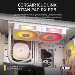 Refrigeración Líquida - Corsair iCUE LINK TITAN 240 RX - White - Radiador 240mm - 2 Fans 120mm - AMD AM4/AM5 | Intel LGA 1700/1851 - Imagen 2