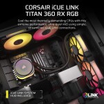 Refrigeración Líquida - Corsair iCUE LINK TITAN 360 RX - Black - Radiador 360mm - 3 Fans 120mm - AMD AM4/AM5 | Intel LGA 1700/1851 - Imagen 2