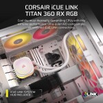 Refrigeración Líquida - Corsair iCUE LINK TITAN 360 RX - White - Radiador 360mm - 3 Fans 120mm - AMD AM4/AM5 | Intel LGA 1700/1851 - Imagen 2