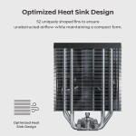 Disipador - MONTECH NX400 - Black - Radiador N/D - 1 Fans 120mm - AMD AM4/AM5 | Intel LGA 1700/1851 - Imagen 2