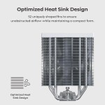 Disipador - MONTECH NX400 - White - Radiador N/D - 1 Fans 120mm - AMD AM4/AM5 | Intel LGA 1700/1851 - Imagen 2