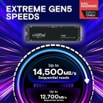 Disco Duro Solido SSD Crucial T705 2 TB PCIe M.2 2280 hasta 14500 MB/s - Imagen 2