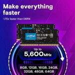 Memoria RAM Laptop Crucial 128GB (2 x 64GB) 262-Pin SO-DIMM DDR5 5600 Mhz CL46 - Imagen 3