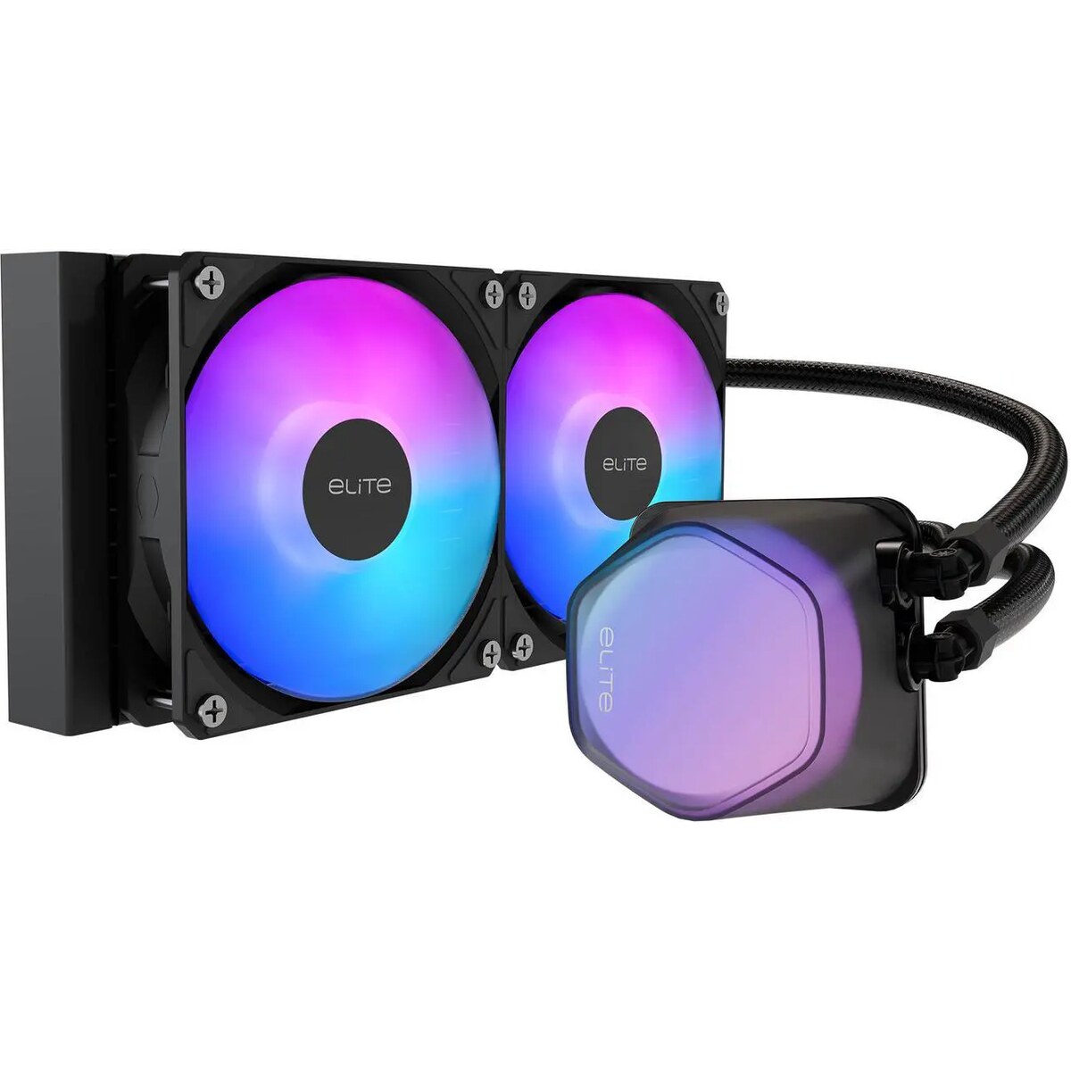 Refrigeración Líquida - Cooler Master Elite Liquid 240 - Black - Radiador 240mm - 2 Fans 120mm - AMD AM4/AM5 | Intel LGA 1700/1851