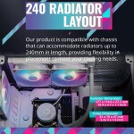 Refrigeración Líquida - Cooler Master MasterLiquid 240L Core - White - Radiador 240mm - 2 Fans 120mm - AMD AM4/AM5 | Intel LGA 1700/1851 - Imagen 7