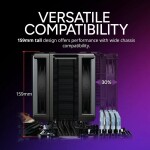Disipador - Cooler Master Hyper 612 APEX - Black - Radiador N/Dmm - 2 Fans 120mm - AMD AM4/AM5 | Intel LGA 1700/1851 - Imagen 15