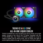 Refrigeración Líquida - Thermaltake TH240 ARGB Sync V2 - Black - Radiador 240mm - 2 Fans 120mm - AMD AM4/AM5 | Intel LGA1700/1851 - Imagen 2
