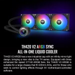 Refrigeración Líquida - Thermaltake TH420 ARGB Sync V2 - Black - Radiador 420mm - 3 Fans 140mm - AMD AM4/AM5 | Intel LGA 1700/1851 - Imagen 2