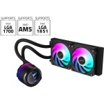 Refrigeración Líquida - AORUS WATERFORCE X II 240 - Black - Radiador 240mm - 2 Fans 120mm - AMD AM4/AM5 | Intel LGA 1700/1851