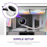 Refrigeración Líquida - NZXT Kraken RGB 240 - White - Radiador 240mm - 2 Fans 120mm - AMD AM4/AM5 | Intel LGA 1700/1851 - Imagen 6